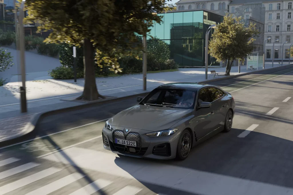 BMW i4 es uno de los eléctrico mas importantes de 2026 gran coupé de cuatro puertas visto de frente