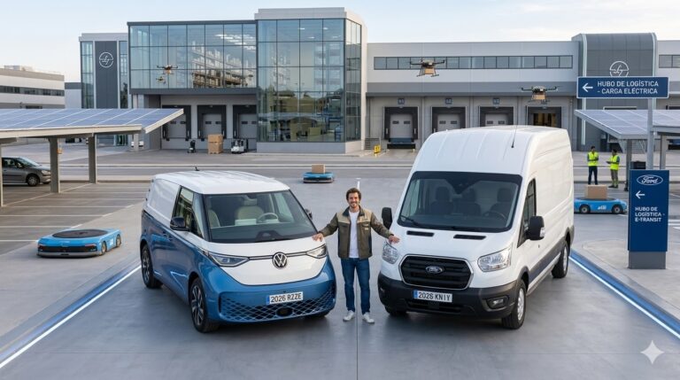 VW ID.Buzz 2026 frente a Ford E-Transit