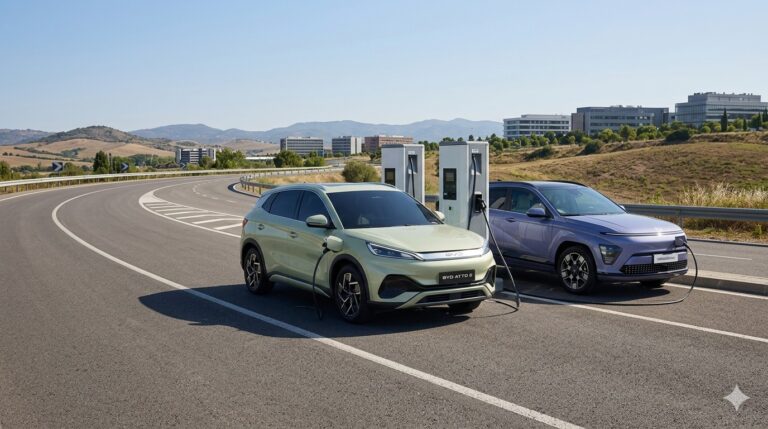 BYD Atto 2 y un Hyundai Kona Eléctrico