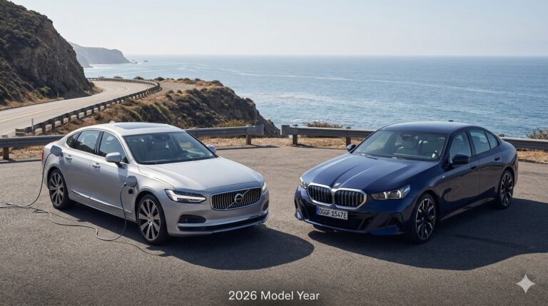 Volvo S90 Recharge vs BMW Serie 5 2026: sedanes ejecutivos híbridos en España Volvo S90 Recharge vs BMW Serie 5 2026